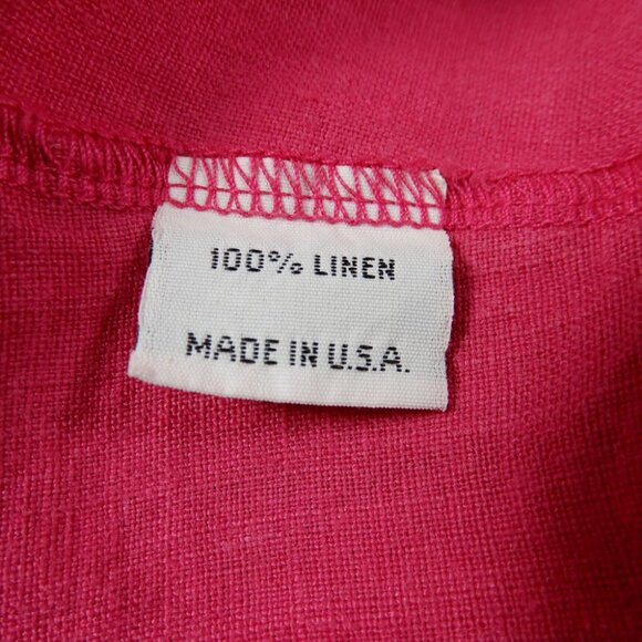 BRYN WALKER Phryne Shift DRESS Pink Linen Crew Neck Ruffled Bell Sleeve NEW $203 - Picture 7 of 8